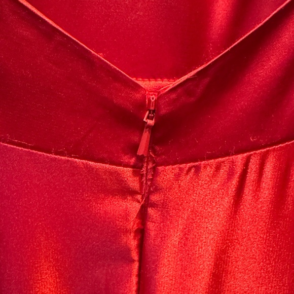 CINDERELLA DIVINE 7490 Sleeveless A-Line Satin Evening Dress Red Size 10 Prom - Picture 10 of 11